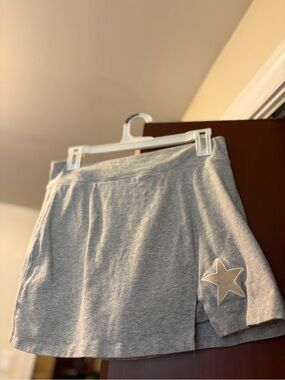 Gray Mini Skort with Star Accent
